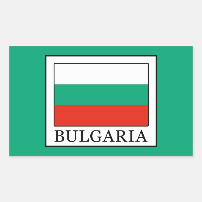Sticker Rectangulaire Bulgarie (Devant)