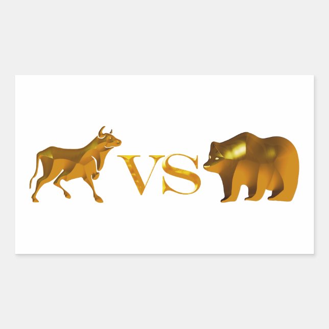 Sticker Rectangulaire Bull Market Vs Bear Market (Devant)