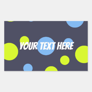 Sticker Rectangulaire Bulles Jaunes Bleues Funky Heureuses