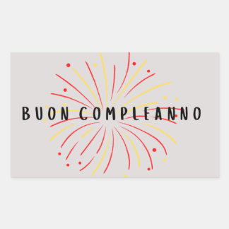 Sticker Rectangulaire Buon compleanno, heureux anniversaire italien