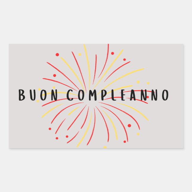 Sticker Rectangulaire Buon compleanno, heureux anniversaire italien (Devant)