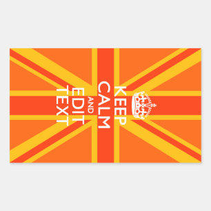 Sticker Rectangulaire Butin britannique orange de drapeau d'Union Jack