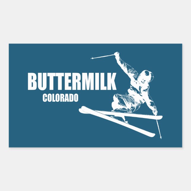 Sticker Rectangulaire Buttermilk Colorado Skier (Devant)