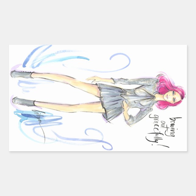 Sticker Rectangulaire Bwing Out Gracieusement (Devant)