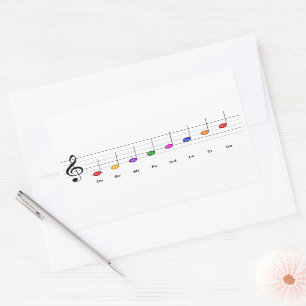 Sticker Rectangulaire C Grande échelle dans Treble Clef Kids Literacy de