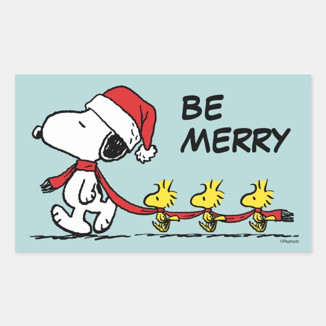 Sticker Rectangulaire cacahuètes | Snoopy & Friends Winter Scarf (Devant)