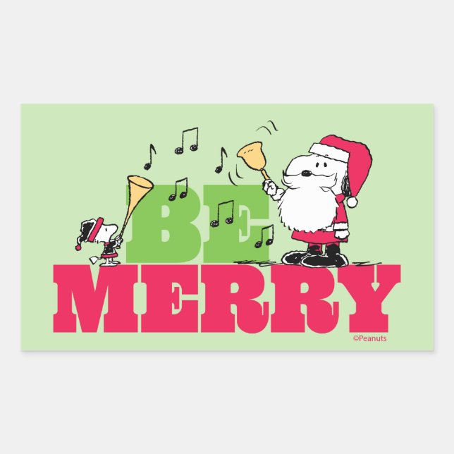 Sticker Rectangulaire cacahuètes | Sois Joyeux Noël (Devant)