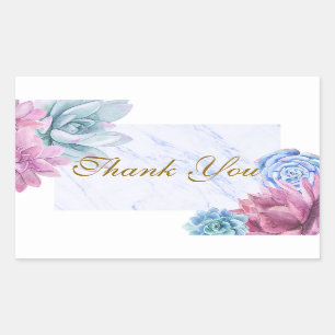 Sticker Rectangulaire Cadeau de fête de douche de mariée chic en marbre 