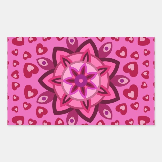 STICKER RECTANGULAIRE CADEAU DE LA SAINT-VALENTIN, ANNIVERSAIRE AVEC DES (Devant)