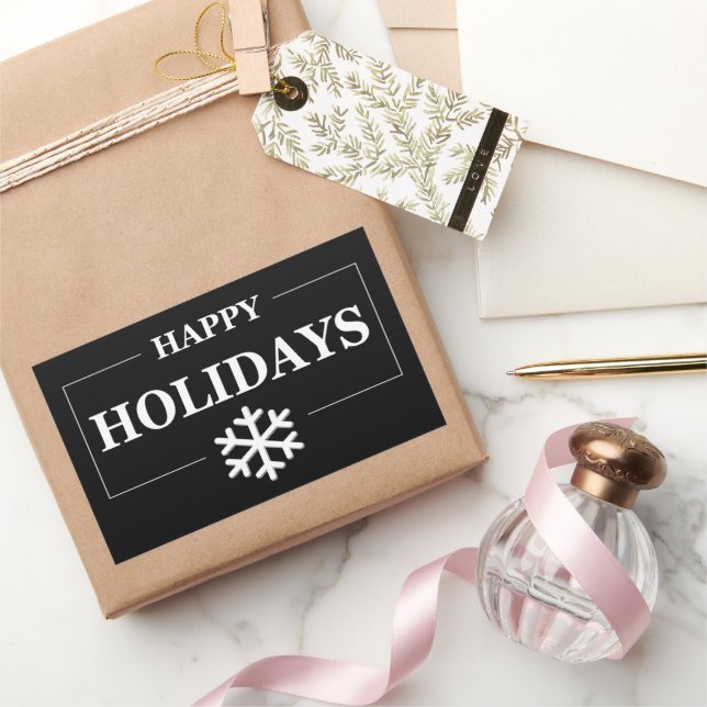 Sticker Rectangulaire Cadeau personnalisé de Noël Joyeux Noël (Cadeaux)