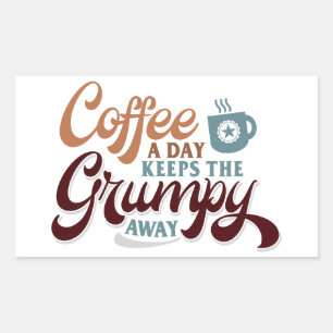 Sticker Rectangulaire Cadeau pour amateur de café : Café par jour