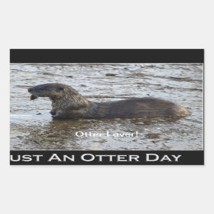 Sticker Rectangulaire Cadeaux de l'autocollant faunique "Otter Lover"