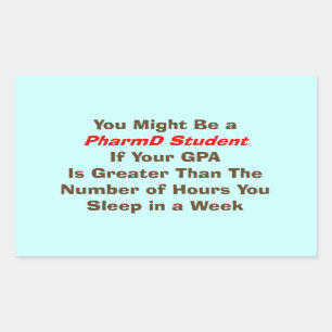 Sticker Rectangulaire Cadeaux drôles d'étudiant de PharmD