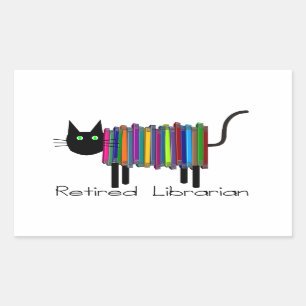 Sticker Rectangulaire Cadeaux retirés de chat de livre de bibliothécaire