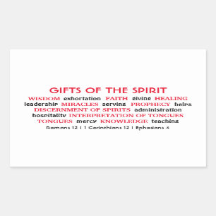Sticker Rectangulaire CADEAUX SAINTS D'ESPRIT   Inspirationnel   Christi