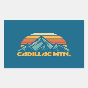 Sticker Rectangulaire Cadillac Mountain Retro Turquoise