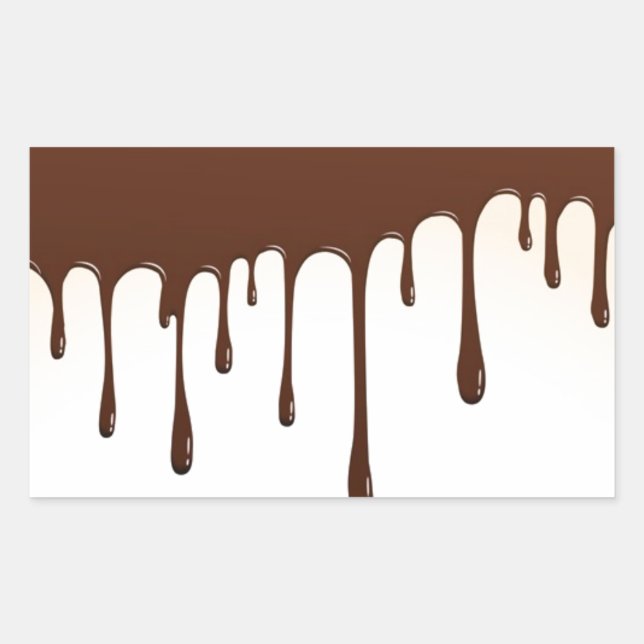 STICKER RECTANGULAIRE CAFÉ CHOCOLAT DRIPS YUMMY MOTS DÉLICIEUX GRAPHIQUE (Devant)