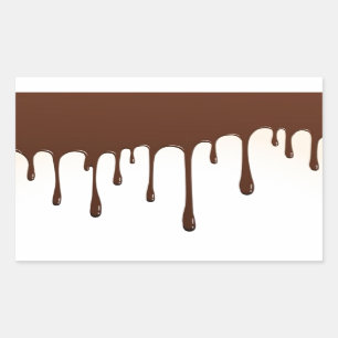 STICKER RECTANGULAIRE CAFÉ CHOCOLAT DRIPS YUMMY MOTS DÉLICIEUX GRAPHIQUE