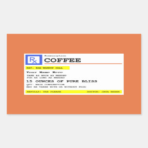 Sticker Rectangulaire Café d'ordonnance personnalisé
