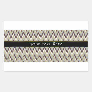 Sticker Rectangulaire Café et Sage iKat ZigZag Motif
