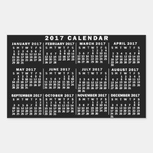 Sticker Rectangulaire Calendrier 2017 (Voir la description pour la nouve