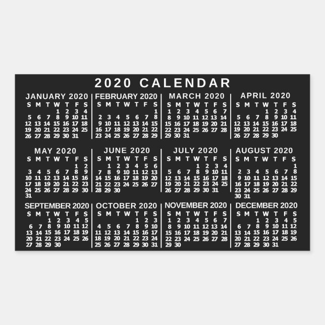 Sticker Rectangulaire Calendrier 2020 (Voir la description pour la nouve (Devant)