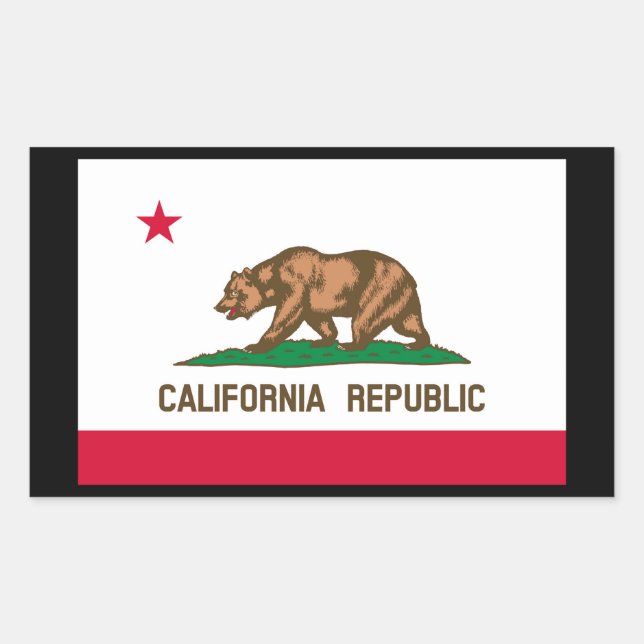 Sticker Rectangulaire California State Flag Design (Devant)