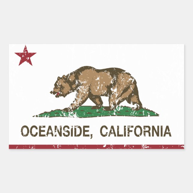 Sticker Rectangulaire California State Flag Oceanside (Devant)