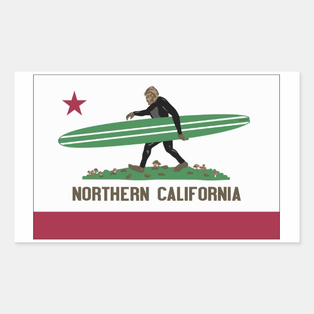 Sticker Rectangulaire Californie du Nord (Devant)
