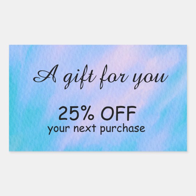 Sticker Rectangulaire Calligraphie simple aquarelle personnalisée Sticke (Devant)