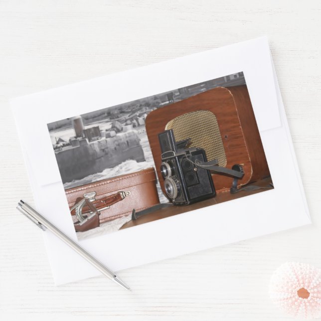 Sticker Rectangulaire Caméra-enregistreur analogique vintage (Enveloppe)