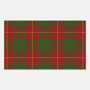 Sticker Rectangulaire Cameron tartan rouge vert plaid