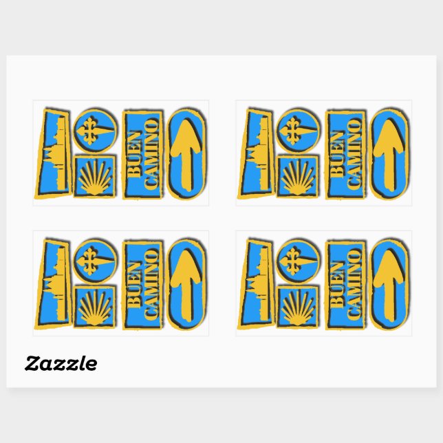 Sticker Rectangulaire Camino de Santiago (Feuille)