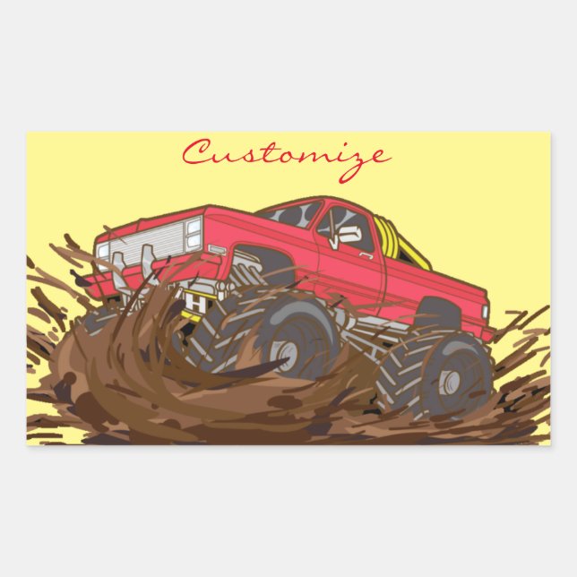 Sticker Rectangulaire Camion de boue à 4 roues Thunder_Cove (Devant)