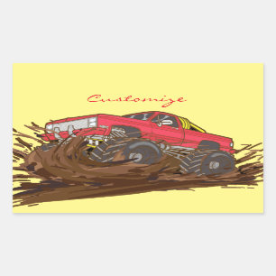 Sticker Rectangulaire Camion de boue à 4 roues Thunder_Cove