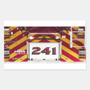 Sticker Rectangulaire Camion de feu rouge