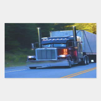 Sticker Rectangulaire Camions, Big Rig Cargo Truck Art