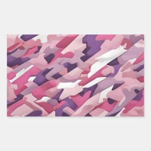 Sticker Rectangulaire camoflage blanc rose violet