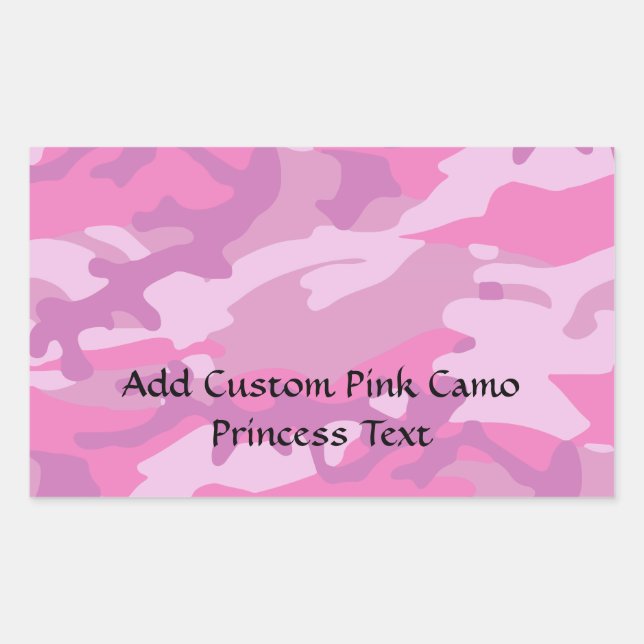 Sticker Rectangulaire Camoflauge rose (Devant)