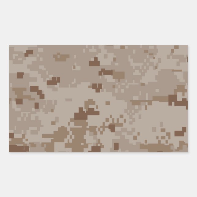 Sticker Rectangulaire Camouflage numérique du désert (Devant)