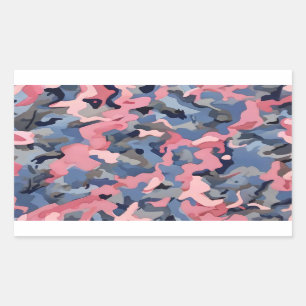 Sticker Rectangulaire camouflage rose bleu gris