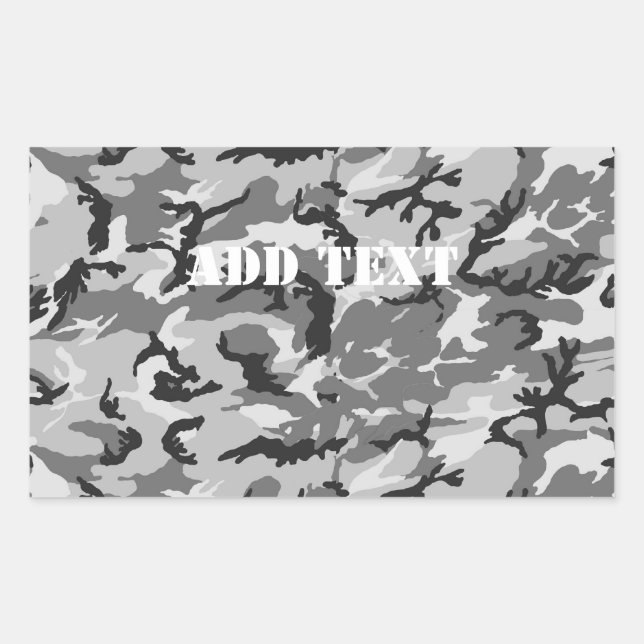 Sticker Rectangulaire Camouflage urbain - noir et gris (Devant)