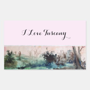 STICKER RECTANGULAIRE CAMPAGNE DE MAREMMA LANDCSAPE DE TOSCANE
