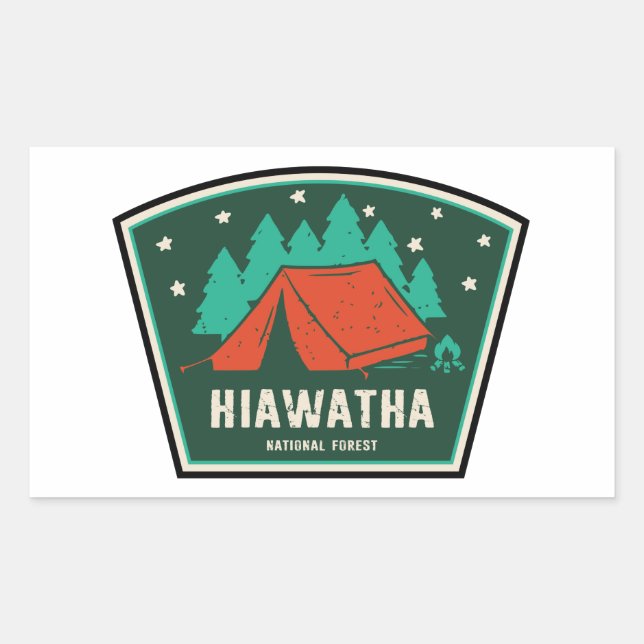 Sticker Rectangulaire Camping forestier national de Hiawatha (Devant)