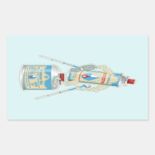Sticker Rectangulaire Camping gaz caniseurs drôle randonnée