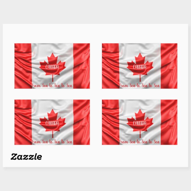 Sticker Rectangulaire CANADA D'un océan à l'autre (Feuille)