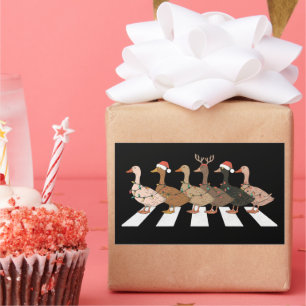 Sticker Rectangulaire Canards de Noël Drôles Animaux Cadeau pour Amateur