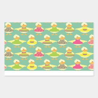 Sticker Rectangulaire canards d'été mignons