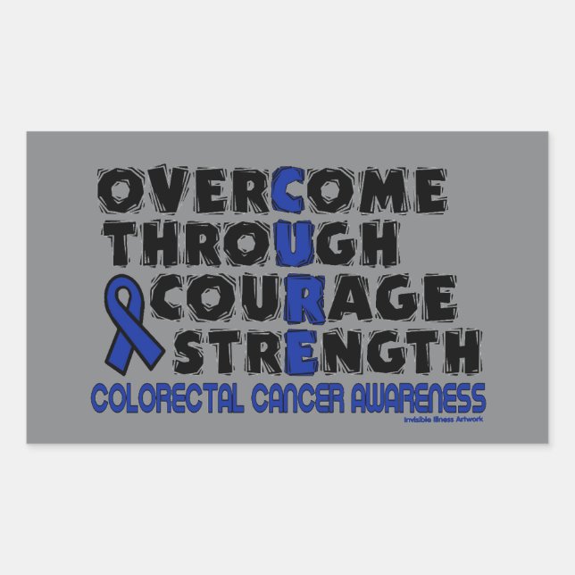 STICKER RECTANGULAIRE CANCER COLORECTAL (Devant)