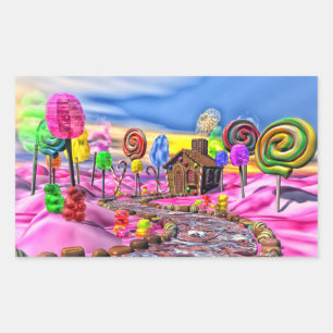 Sticker Rectangulaire Candyland rose